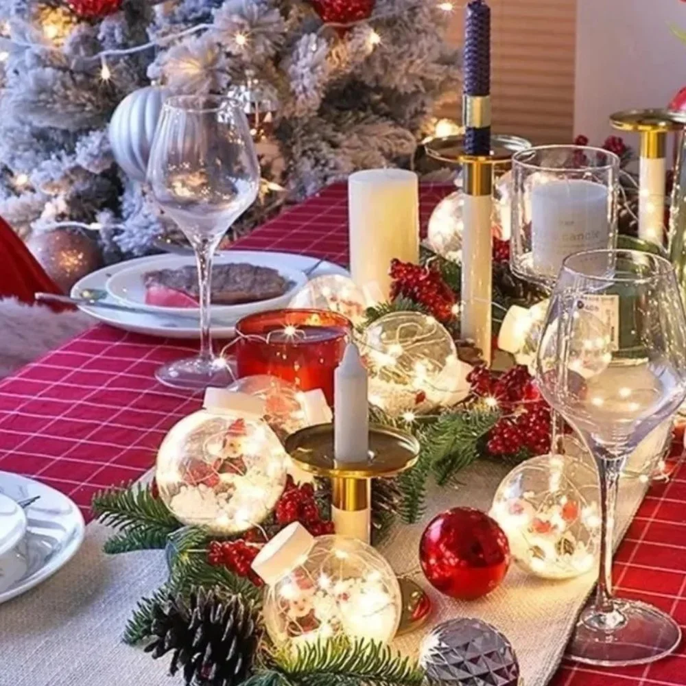 LED Curtain String Light Ball with Santa Claus in ornament Xmas Tree